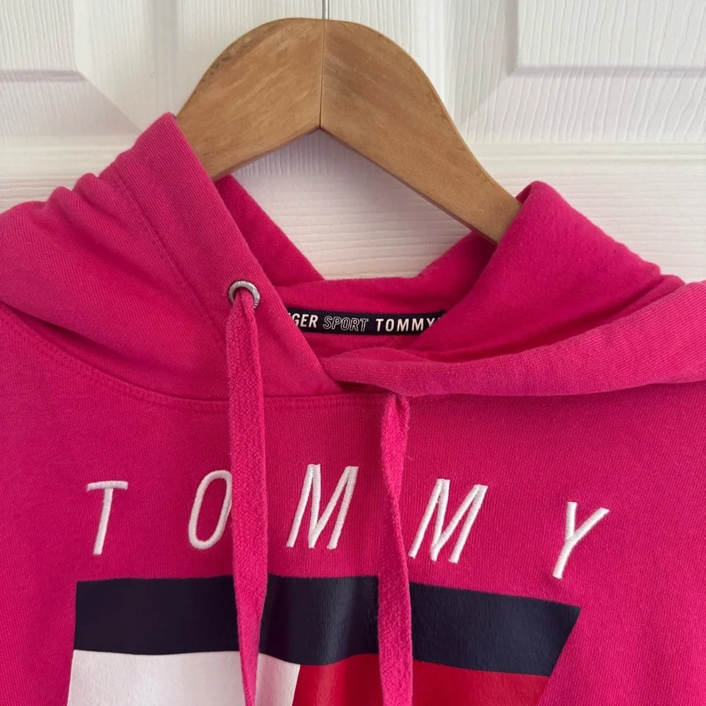 Tommy Hilfiger Sport Pink Logo Hoodie Sweatshirt Women’s Small
